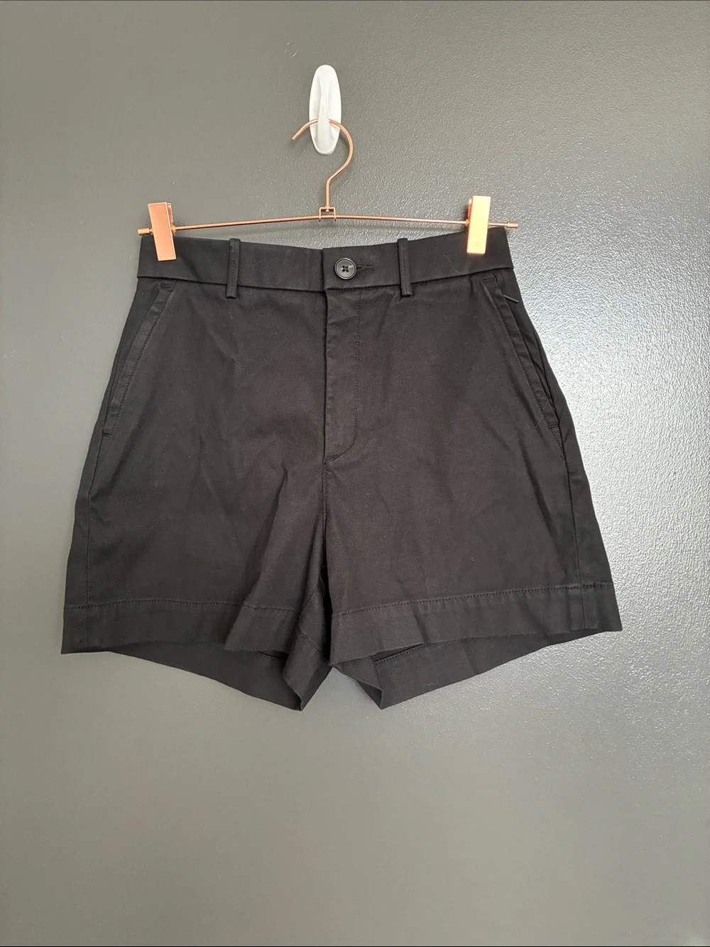 NWT SPANX Black Stretch Twill Shorts classic black Sz S